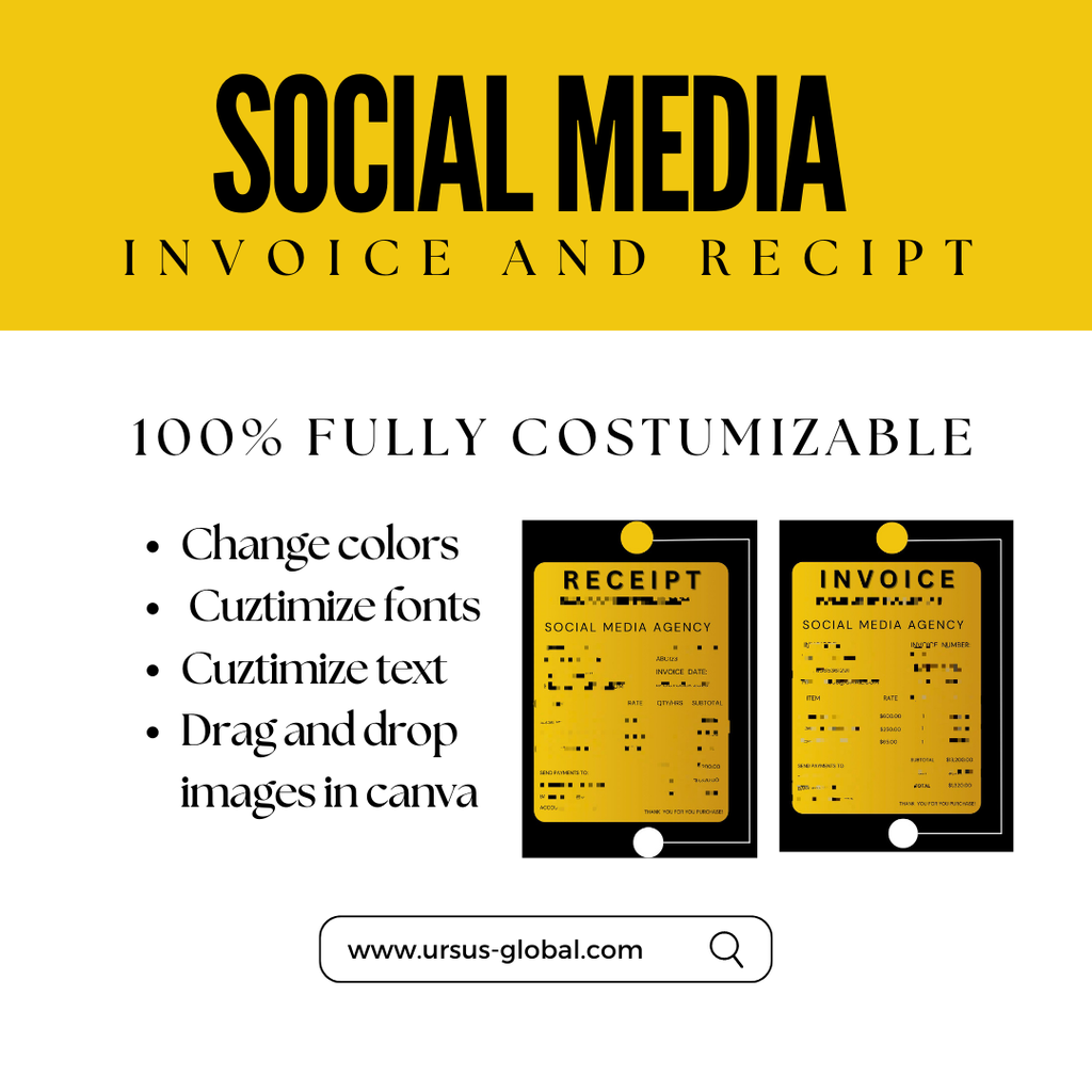 Social Media Invoice and Recipt Template